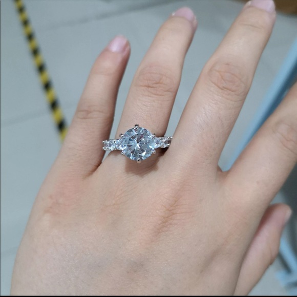 New Women’s925 Sterling Silver Diamond Bridal Ring - Picture 6 of 6